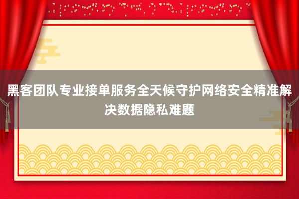 黑客团队专业接单服务全天候守护网络安全精准解决数据隐私难题